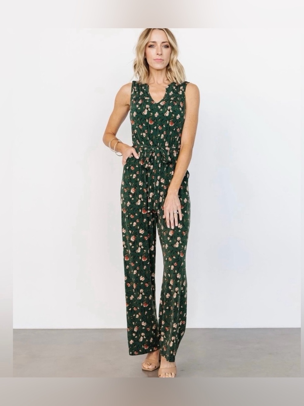 Baltic Born Grove Tank Jumpsuit Green Floral